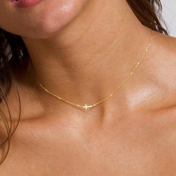 Classic 18K Gold Plated Cross Necklace for Women