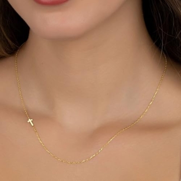 Classic 18K Gold Plated Cross Necklace for Women