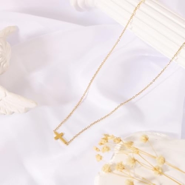 Classic 18K Gold Plated Cross Necklace for Women