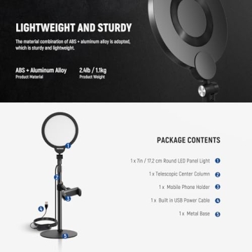 NEEWER Basic 7" Desktop Selfie Light for Video Calls