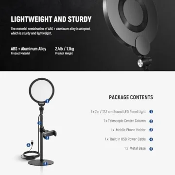 NEEWER Basic 7" Desktop Selfie Light for Video Calls