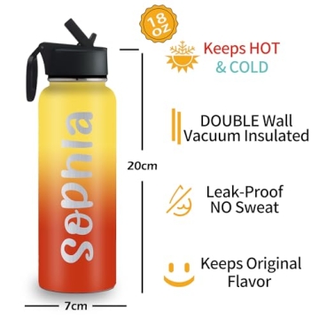 Personalized 32 oz Kids Water Bottle - Insulated & Customizable