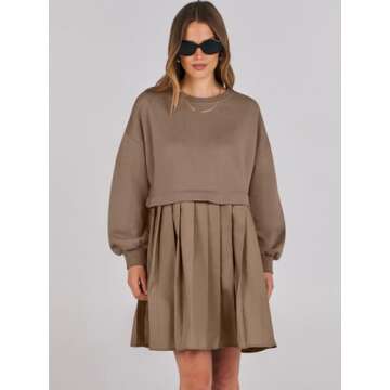 Stylish ANRABESS Oversized Women Sweatshirt Dress