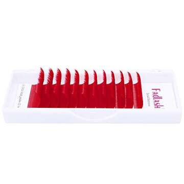Red Easy Fan Volume Lashes 0.07mm - 15-20mm Mix