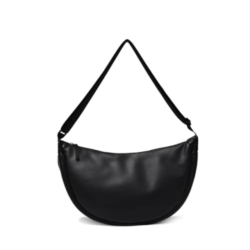 Crescent Bag for Women and Men - PU Leather Crossbody Bag, Lightweight Dumpling Hobo Sling Bag