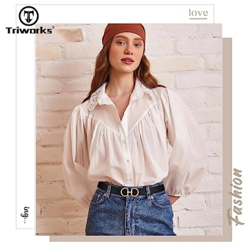 TRIWORKS Women Reversible Leather Belt - Dual Color Design