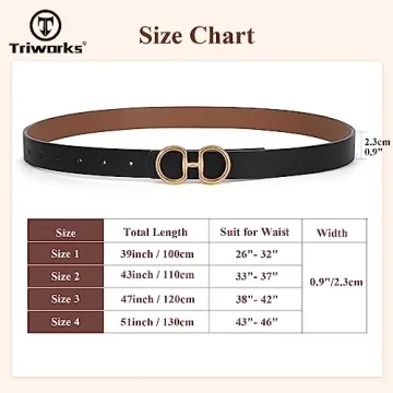 TRIWORKS Women Reversible Leather Belt - Dual Color Design