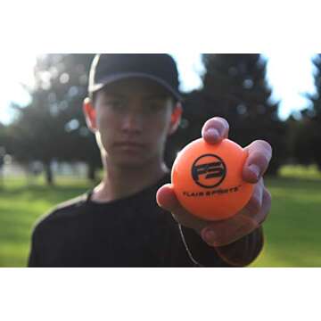 Flair Sports Baseball Softball Net for Hitting Pitching - Heavy Duty Combo Pack - Ball Holder Caddy - Portable Hitting Tee - 3 Weighted Baseballs - Strike Zone Carrying Bag - USA Designed