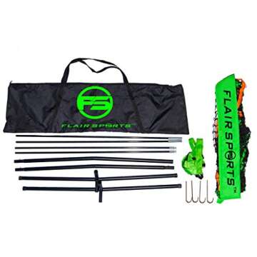 Flair Sports Baseball Softball Net for Hitting Pitching - Heavy Duty Combo Pack - Ball Holder Caddy - Portable Hitting Tee - 3 Weighted Baseballs - Strike Zone Carrying Bag - USA Designed