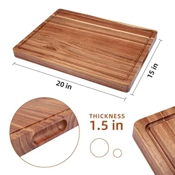 Acacia Wood Cutting Board 20 x 15 with Juice Groove