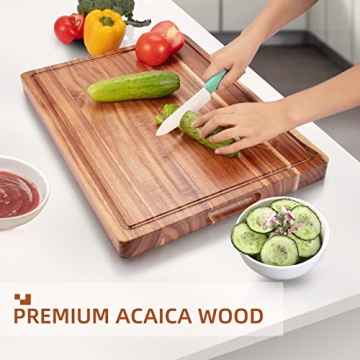 Acacia Wood Cutting Board 20 x 15 with Juice Groove