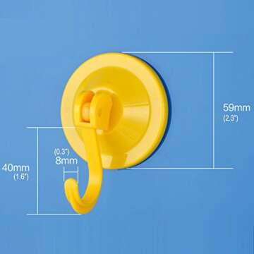 NL HOME Powerful Wreath Hangers for Window or Glass Door, 4-Pack Powerful Suction Cup Hooks Utility Hooks, Antique Gold