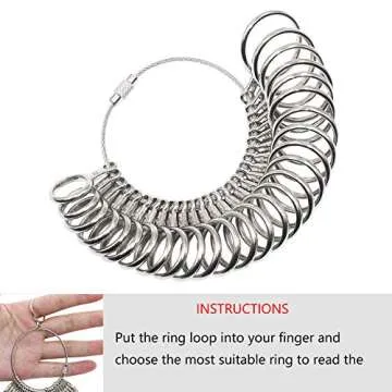 HEYMOUS Ring Sizer Mandrel Measuring Tool Steel Ring Sizing Gauge Sizers Set Rubber Jeweler's Mallet Hammer Metal Finger Size Stick Wire Wrap Rings Tools Jewelry Making Kit