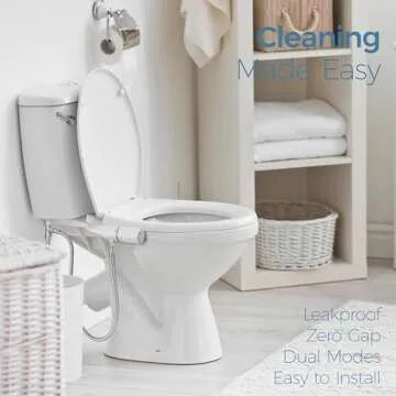 BIGCOW Ultra-Slim Bidet Attachment for Toilet 2 Pack - Dual Nozzle (Frontal & Rear Wash) with Adjustable Cold Water Pressure and Stainless Steel Inlet - Hygienic Solution for Fresh Cleanliness