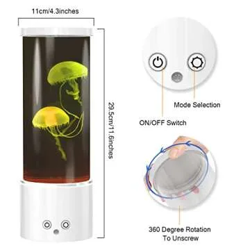 KIKILIVE Jellyfish Lamp, LED Jellyfish Tank Table Lamp with Remote Control,17 Color Changing Dimmable Aquarium Night Light for Home Decor & Christmas Birthday Gifts