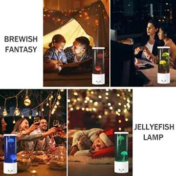 KIKILIVE Jellyfish Lamp, LED Jellyfish Tank Table Lamp with Remote Control,17 Color Changing Dimmable Aquarium Night Light for Home Decor & Christmas Birthday Gifts