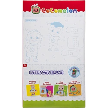 CoComelon Boo Boo JJ Deluxe Feature Plush - Includes Doctor Checkup Bag, Bandages to Care for JJ - 9 Total Accessories - Amazon Exclusive