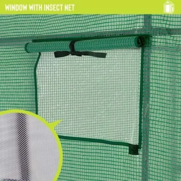 Deluxe Green House 56" Walk-in Greenhouse with Shelves