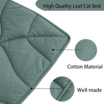 30 X 20 Inch Leaf Shaped Cotton Cat Bed Pad, Warming Cat and Dog Bed Mat, Pet Warming Pad for Cats, Cat Warmer Mat for Feral and Indoor Cats, 2024 Enlarged and Thickened Cat Leaf Beds