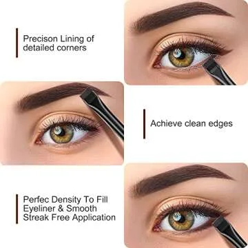 AQUEEN 3 PCS Eyeliner Brush Set for Precise Makeup