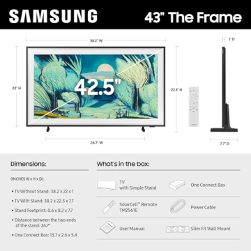 Samsung 43-Inch Class The Frame LS03F 4K QLED Smart TV - Immerse in Art & Entertainment