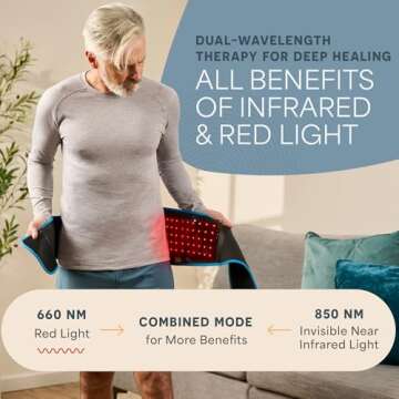 Lifepro Red Light Therapy Belt - Near Infrared Light Therapy & Red Light Therapy for Body, Relaxing Muscle, Inflammation, Improve Circulation - Infrared Therapy or Infrared Light Therapy Device