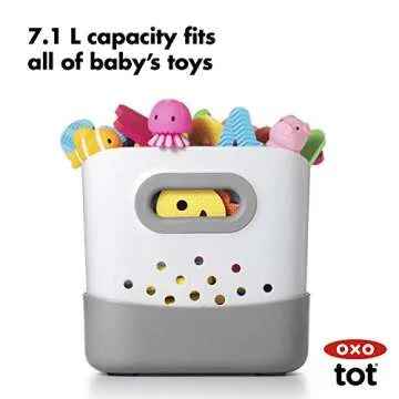 OXO Tot Stand Up Bath Toy Storage – Gray