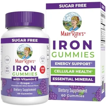 MaryRuth Organics Iron Gummies for Adults - Vegan, Sugar-Free, 60 Count