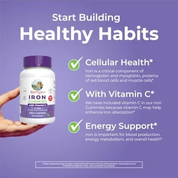 Vegan Iron Gummies for Adults - Sugar-Free, Non-GMO, 60 Count