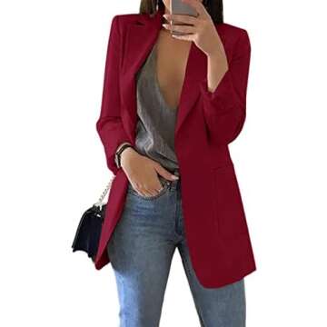 Wine Red Blazer Outfit
