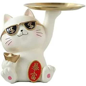 Sneaky Kitty Sculpture Tray Table