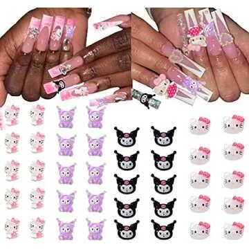 Beauty products and nail gems