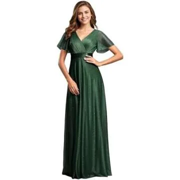 Green evening bridesmaid gown