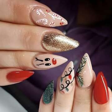 Christmas Holiday Press Ons Nails