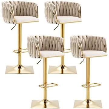 Velvet cream bar stools