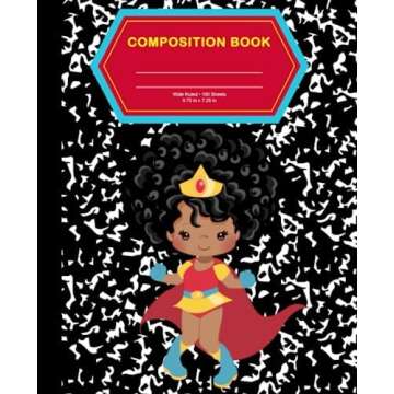 Cute Brown Skin SuperHero Composition Notebooks #school23 #college23