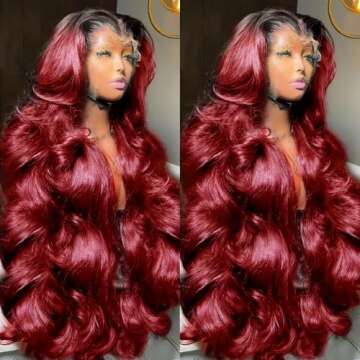Burgundy Wig . Top quality