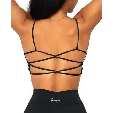 Danysu Strappy Back Sports Bra Twist Front