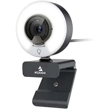 Ring Light for Your Web Camera with a Built-in Microphone for Zoom Meeting or Video Conferencing.