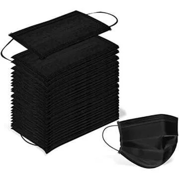 Black disposable face masks