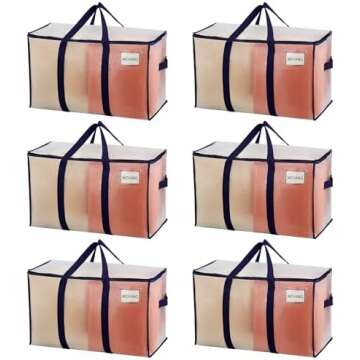 6 Pack of Clear Moving Duffle Bags
