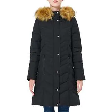 Epsion Women's Hooded Thickened Long Down Jacket Winter Down Parka Puffer Jacket