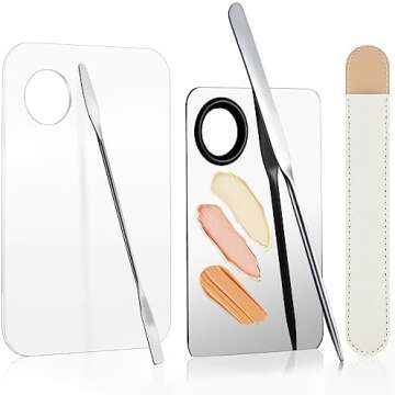 Makeup spatula and palette