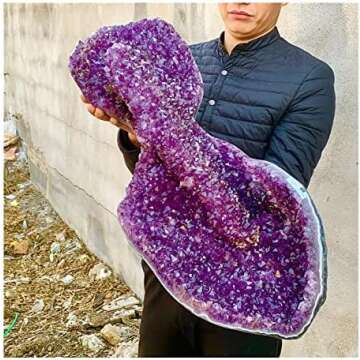 AMETHYST CRYSTAL GEODE STONE FROM BRAZIL
