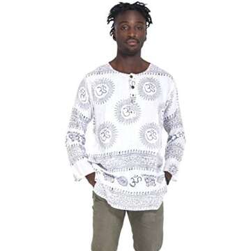 Saffron Short Kurta with Om Namah Shivay Print