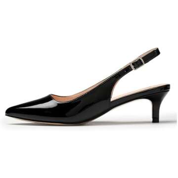 Sling back low heeled shoe