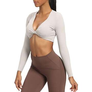 Aoxjox Long Sleeve Crop Top Twist