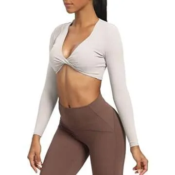 Aoxjox Long Sleeve Crop Top Twist