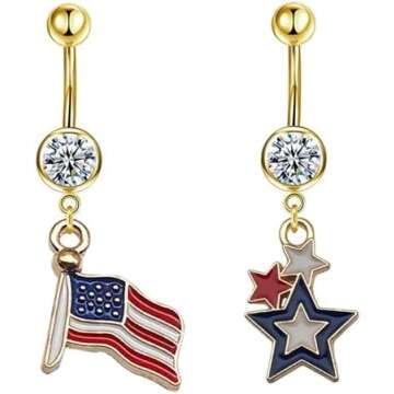 Flag Belly Button Ring🇺🇸