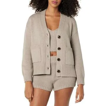 Brown cardigan + skirt links